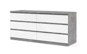 Falco Komoda Simplicity 232 beton/bílý lesk