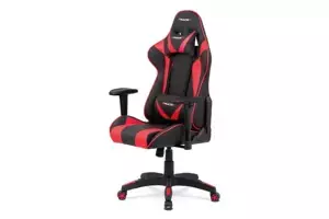 Autronic Kancelářská židle KA-F03 RED - červená koženka / černá látka