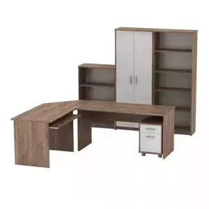Tempo Kondela Kancelářská sestava JOHAN 2 NEW – kraft dunkel/bílá