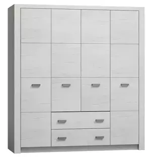 Casarredo Šatní skříň 4-dveř.INDIANAPOLIS I-18 jasan bílý