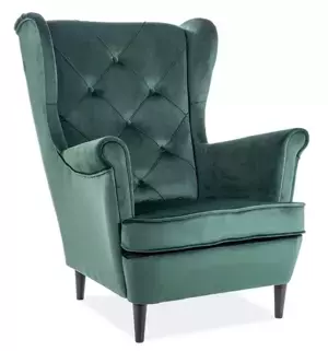 Casarredo Čalouněné křeslo LADY velvet zelená/wenge