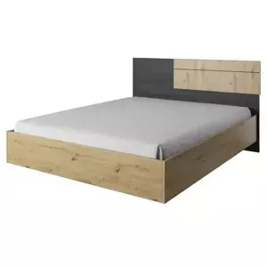 Tempo Kondela Postel BAFRA, 160x200, dub artisan/černá borovice norská