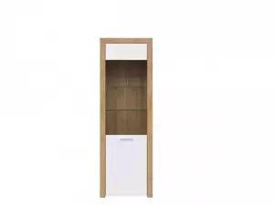 BRW Vitrína Balder REG1W - Dub riviéra/bílý lesk