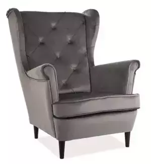 Casarredo Čalouněné křeslo LADY velvet šedá/wenge