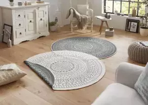 Hanse Home Kusový koberec Twin-Wendeteppiche 103143 šedá 240x240 (průměr) kruh