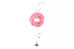 Autronic Dekorace z peří závěsná - věneček, barva růžová AK1914-PINK