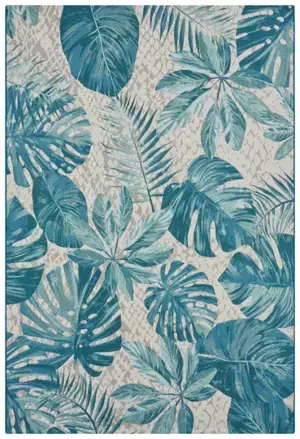 Hanse Home Kusový koberec Flair 105618 Tropical Leaves Turqouise 80x165 cm
