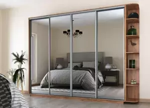 Casarredo Šatní skříň REFLECTION 280 – dub kraft zlatý/zrcadlo