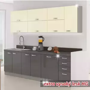 Tempo Kondela Kuchyňská linka PRADO - šedá/krémová