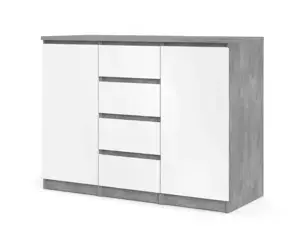 Falco Komoda Simplicity 236 beton/bílý lesk