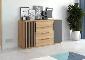 Casarredo Komoda VARGA 160 dub kraft/černá