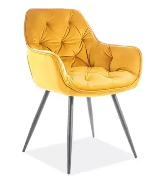 Casarredo Jídelní čalouněná židle CASA 11009 velvet žlutá curry/černá