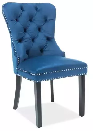 Casarredo Jídelní čalouněná židle AUGUST VELVET modrá/černá