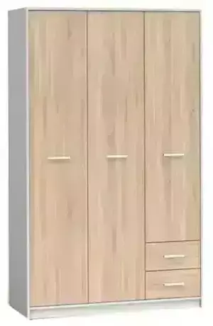 BRW Skříň Nepo SZF3D2S Bílá