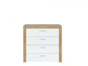 BRW Komoda Balder KOM4S - Dub riviéra/bílý lesk