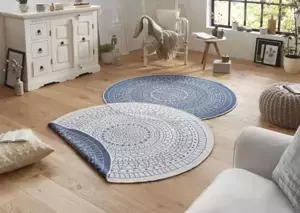 Hanse Home Kusový koberec Twin-Wendeteppiche 103104 modrá 100x100 (průměr) kruh