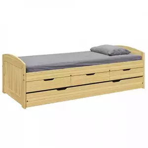 Tempo Kondela Postel s výsuvnou přistýlkou MARINELLA NEW 90x200 - přírodní