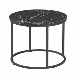 Tempo Kondela Konferenční stolek GAGIN - černý mramor/černý kov