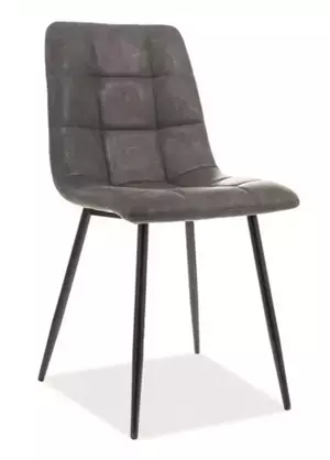 Casarredo Jídelní čalouněná židle LOOK ekokůže šedá/černá