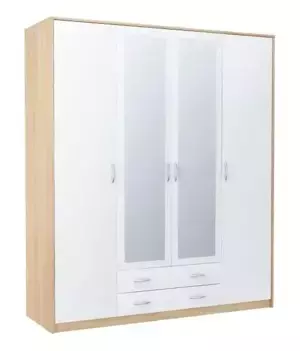 Casarredo Šatní skříň VIKA 4D2S dub sonoma/bílá
