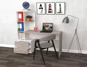 Casarredo Pracovní stůl SHIMI levý bílá/šedá