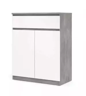 Falco Komoda Simplicity 234 beton/bílý lesk