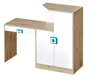 Casarredo Pracovní stůl s komodou NIKO 11 dub jasný/bílá/tyrkys