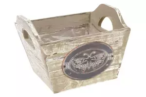 Autronic Truhlík dřevěný s dekoračním štítkem OK6340-ST