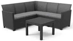 Keter CLAIRE 5 SEAT CORNER set - grafit