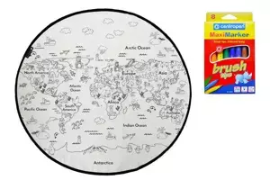 Butter Kings KOBEREC OMALOVÁNKY Colouring world bílá, černá 130x130 (průměr) kruh