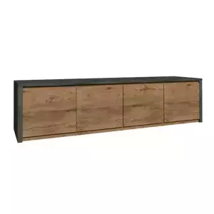 Tempo Kondela Televizní stolek/Komoda MONTANA K4D - dub lefkas tmavý/smooth šedý