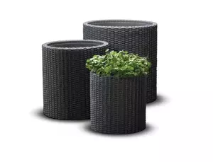 Keter Květináč S+M+L CYLINDER antracit
