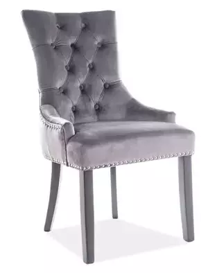 Casarredo Jídelní čalouněná židle MANUEL VELVET šedá/černá