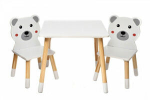 bHome Dětský stůl s židlemi Medvídek DSBH0735