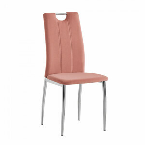 Tempo Kondela Jídelní židle OLIVA NEW - růžová /chrom