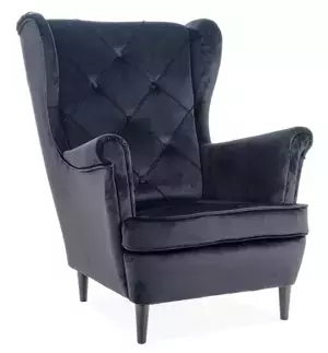 Casarredo Čalouněné křeslo LADY velvet černá/wenge