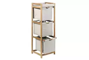 Autronic Regál bambus 3 šedé police DR-012-3