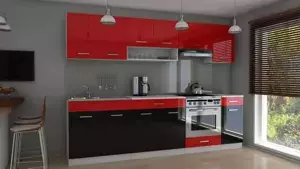 Falco Kuchyňská linka Carrie 260 červený/černý lesk