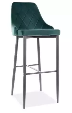 Casarredo Barová čalouněná židle REX VELVET zelená/černá
