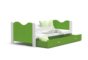 Expedo Dětská postel MICKEY P1 COLOR + matrace + rošt ZDARMA, 160x80, bílá/zelená
