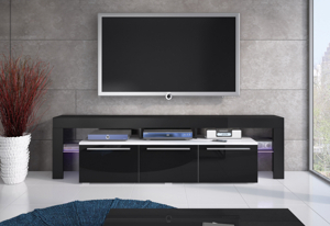 Expedo TV stolek RTV BACON 150 Plus, bílá/černá lesk