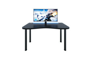 Expedo Počítačový herní stůl CODE Y2 s LED, 135x73-76x65, černá/černé nohy + USB HUB