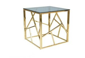 Expedo Konferenční stolek KAPPA 2, 55x55x55, sklo/zlatá