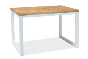 Jídelní stůl Loras II / Dubová dýha Provedení: Bílá - 77 x 90 x 180 cm