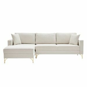 Hanah Home Rohová pohovka BERLIN krémová se zlatou levá 258 cm