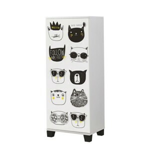 Hanah home dřevěná komoda CATS bílá 127x50 cm 869VEL6508