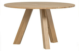 WOOD Kulatý jídelní stůl RHONDA 129cm dub přírodní 375419-EB