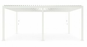 BIZZOTTO Stylová zahradní hliníková pergola OCEAN od italského výrobce stylového nábytku BIZZOTTO v provedení bílého hliníku s manuálně uzavíratelnými lamelami na střeše. 0795785