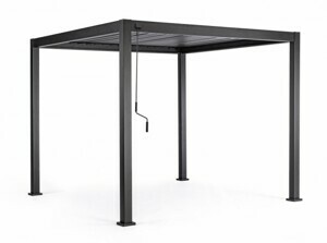 BIZZOTTO Antracitová hliníková pergola s uzavíracími lamelami OCEAN 3x3 m 0795771