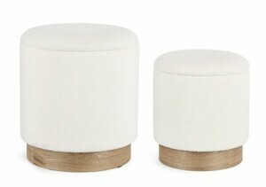 BIZZOTTO Set 2 pufů ZOYA bílé 0721605